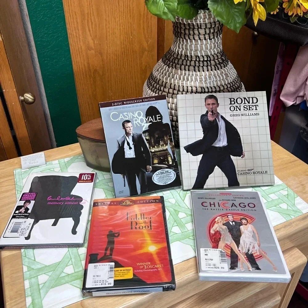 NWT James Bond Book & Movie, Fiddler On The Roof, Chicago and Paul McCarthy.